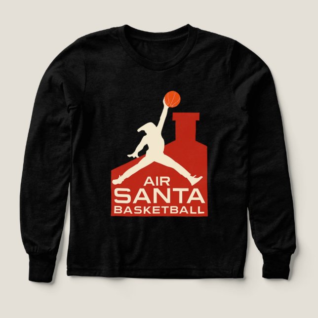 AIR SANTA – Funny Xmas Basketball Tshirt (Design Front)