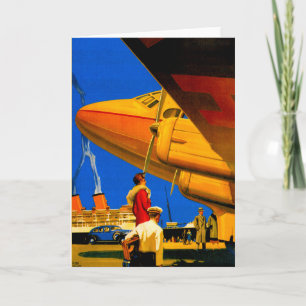 Air, Sea and Land Travel Vertical Greeting Card
