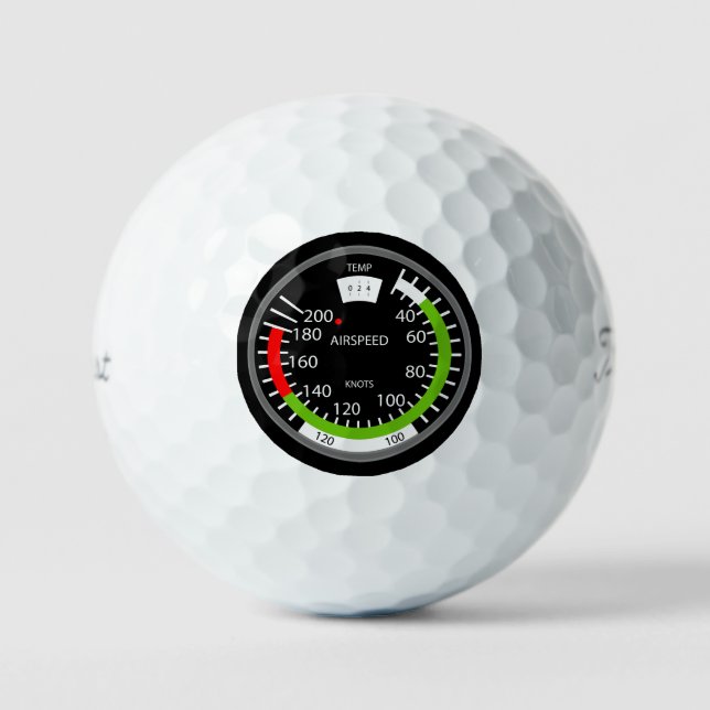 Air Speed Pilot Aviation Geek Golf Balls (Front)