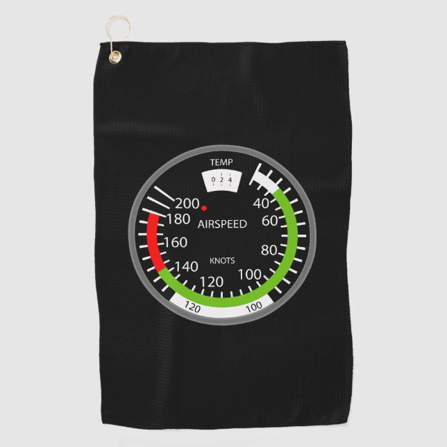 Air Speed Pilot Aviation Geek Golf Towel (Front)
