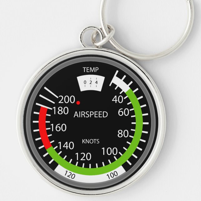 Air Speed Pilot Aviation Geek Key Ring (Front)