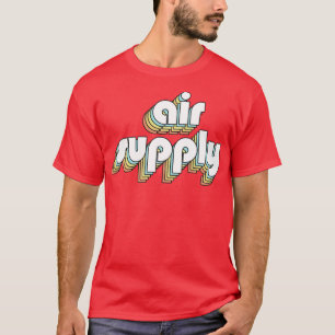 Air Supply Retro Rainbow Typography Faded Style T-Shirt