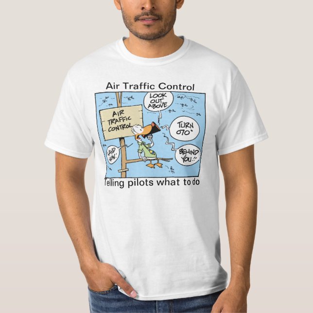 Air Traffic Control Funny Cartoon Shirt (Front)