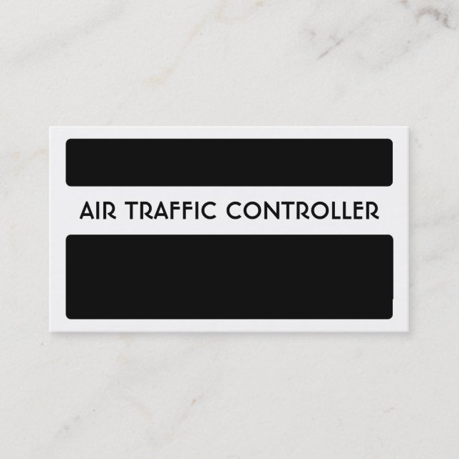 Air Traffic Controller black white business cards (Front)