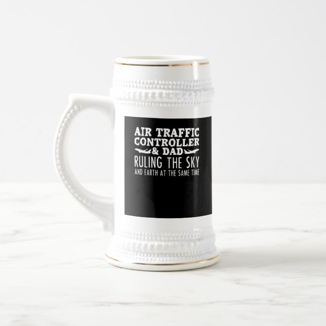 Air Traffic Controller Dad Daddy Flight Control Beer Stein (Left)