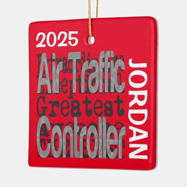 Air Traffic Controller Extraordinaire CUSTOM Ceramic Ornament (Left)