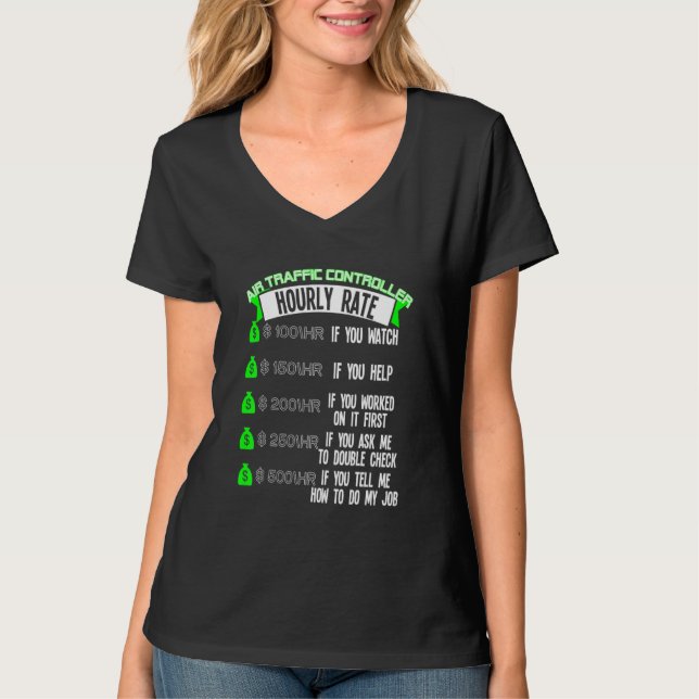 Air Traffic Controller Hourly Rate Atc T-Shirt (Front)