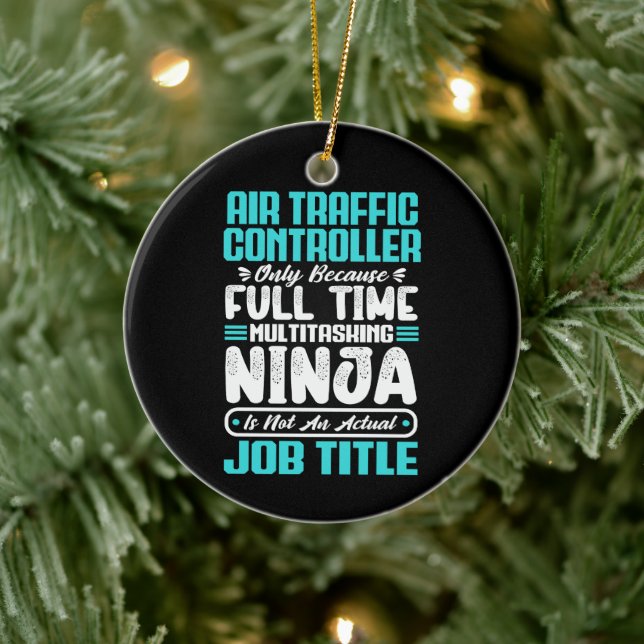 Air Traffic Controller Job Title Profession Funny Ceramic Tree Decoration (Tree)