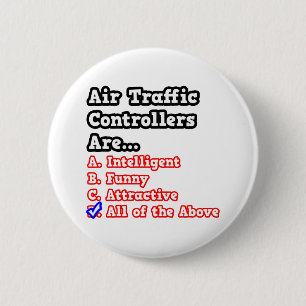Air Traffic Controller Quiz.. 6 Cm Round Badge