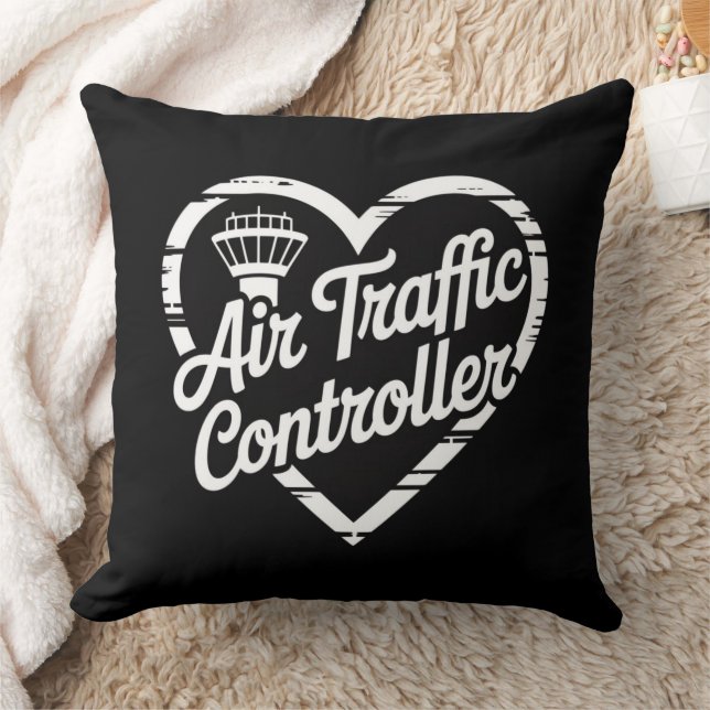 Air Traffic Controller Rainbow Heart  Cushion (Blanket)