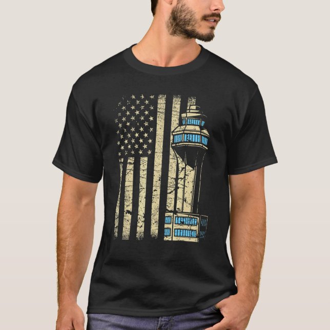 Air Traffic Controller Tower  Aircraft Airspace At T-Shirt (Front)