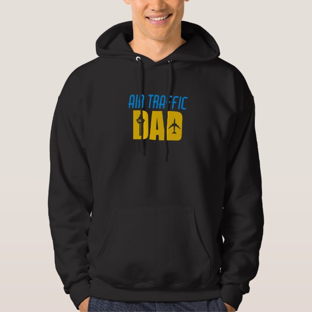 Air Traffic Dad Aviation Controller Aeroplane Love Hoodie (Front)