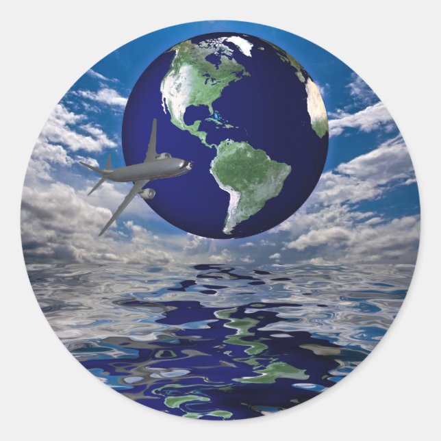 Air Travel Classic Round Sticker (Front)