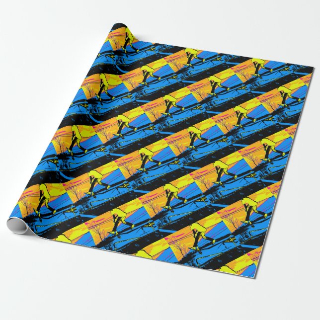 "Air Walking!" High Flying Scooter Wrapping Paper (Unrolled)