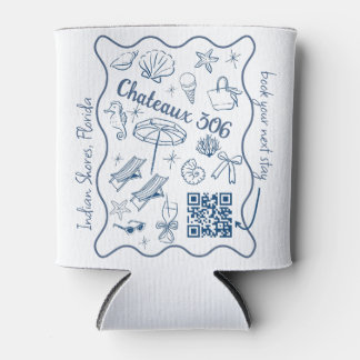 Airbnb and Rental Property Custom QR Code Promo Can Cooler