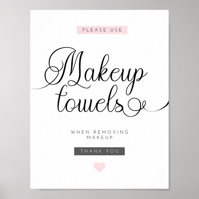 Airbnb Host Essentials - Makeup Towel Sign (Front)