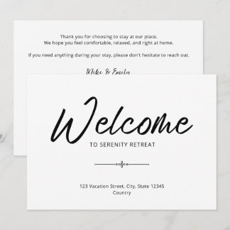 Airbnb Welcome Vacation Short Term Rental Postcard