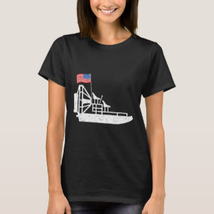 Airboat 4th Of July Usa Flag Swamp Boat Fanboat Pa T-Shirt