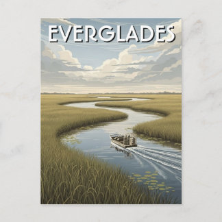Airboat Alligator Everglades National Park Florida Postcard