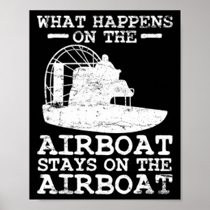 Airboat Boat Captain Boating Vintage Poster