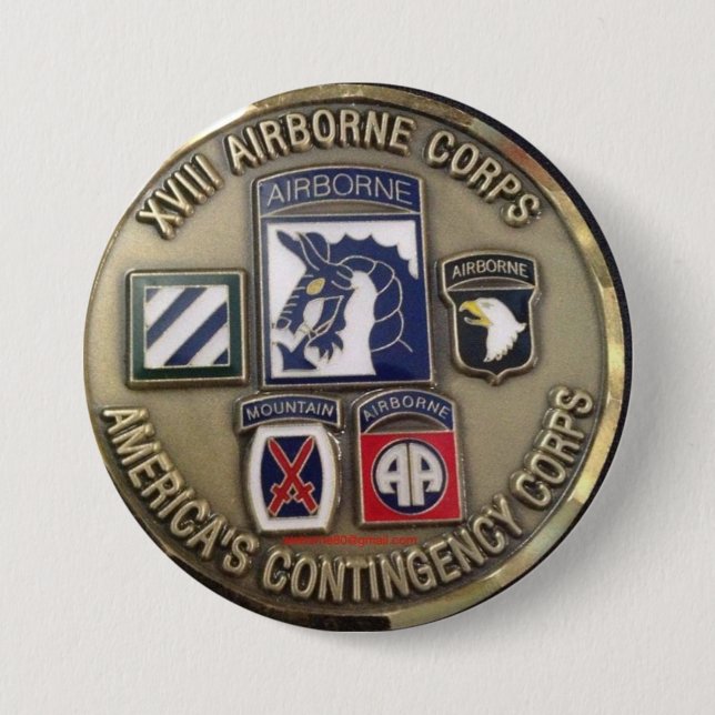 Airborne All The Way! 7.5 Cm Round Badge (Front)