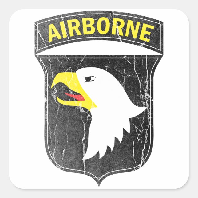 Airborne army 101 Screaming Eagle Square Sticker (Front)