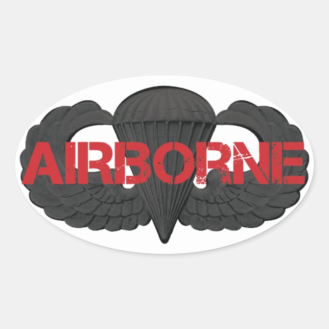 Airborne Crest SUBDUED Oval Sticker (Front)