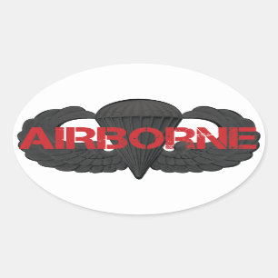 Airborne Crest SUBDUED Oval Sticker