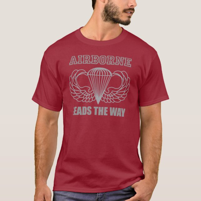 Airborne Leads the Way (Grey) T-Shirt (Front)