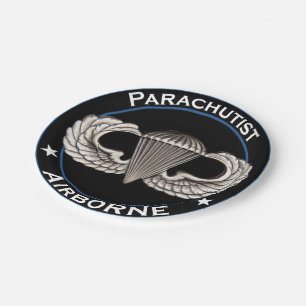 Airborne Parachutist Paper Plate