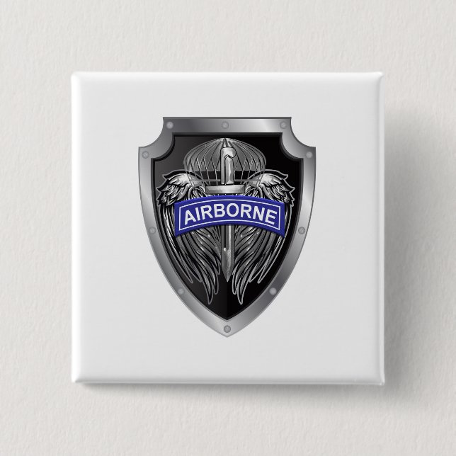 Airborne Paratrooper 15 Cm Square Badge (Front)