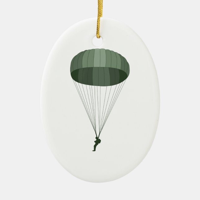 Airborne Paratrooper Ceramic Tree Decoration (Front)