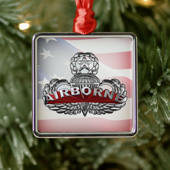Airborne Paratrooper  Metal Tree Decoration (Tree)