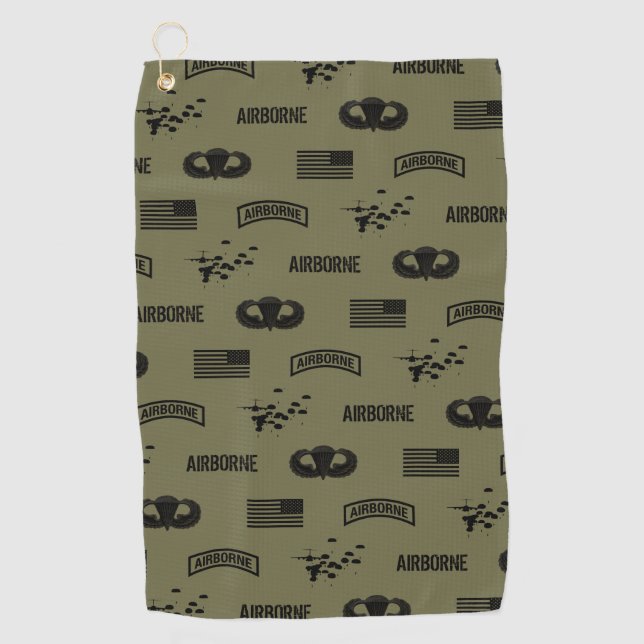 Airborne Pattern (Green) Golf Towel (Front)