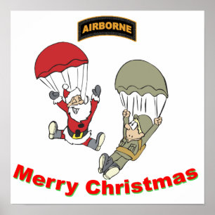Airborne Santa II Light T-Shirt Poster