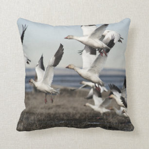 Airborne Snow Geese Cushion