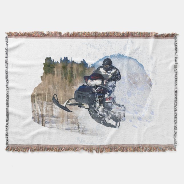 Airborne Snowmobile Throw Blanket (Front)