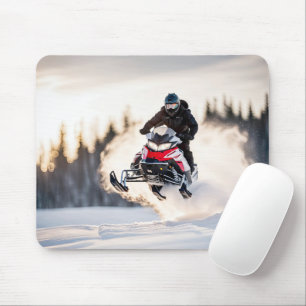 Airborne Snowmobiler Mouse Pad