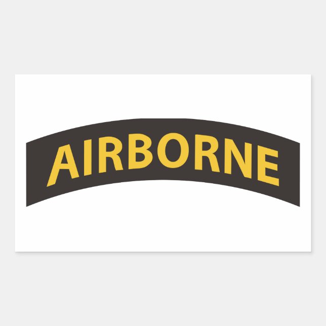 Airborne Tab Black/Gold Rectangular Sticker (Front)
