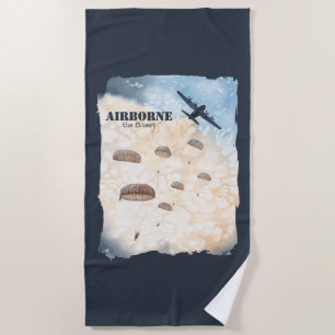 Airborne The Finest Paratroopers Jump Customisable Beach Towel