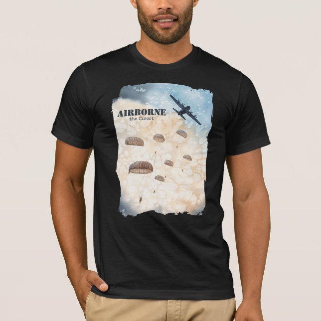 Airborne The Finest Paratroopers Jump Customisable T-Shirt (Front)