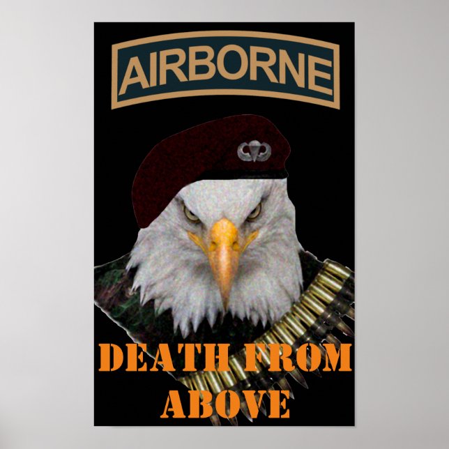 Airborne units bold eagle army style art poster (Front)