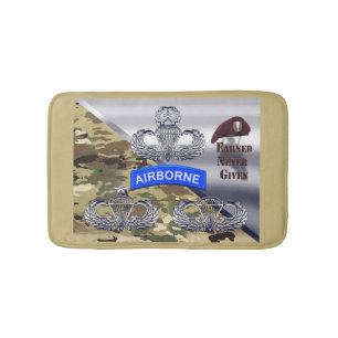 Airborne Wings – Earned Never Given Bath Mat
