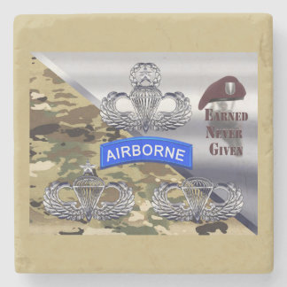 Airborne Wings – Earned Never Given Stone Coaster