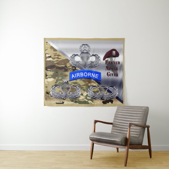 Airborne Wings – Earned Never Given Tapestry (In Situ (Horizontal))