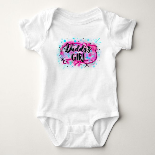 airbrush daddy's girl baby shirt pink (Front)