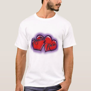 Airbrush double heart red T-Shirt