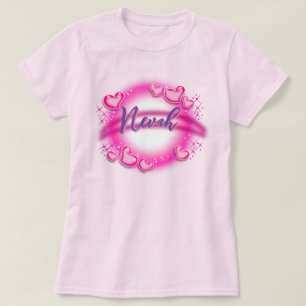 Airbrush name customized - pink T-Shirt
