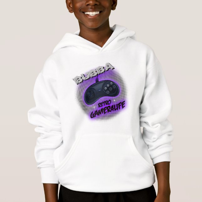 Airbrush Retro gamer personalised hoodie  (Front)