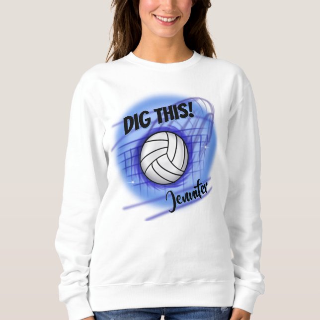 Airbrush Volleyball  personalised   T-Shirt Sweatshirt (Front)